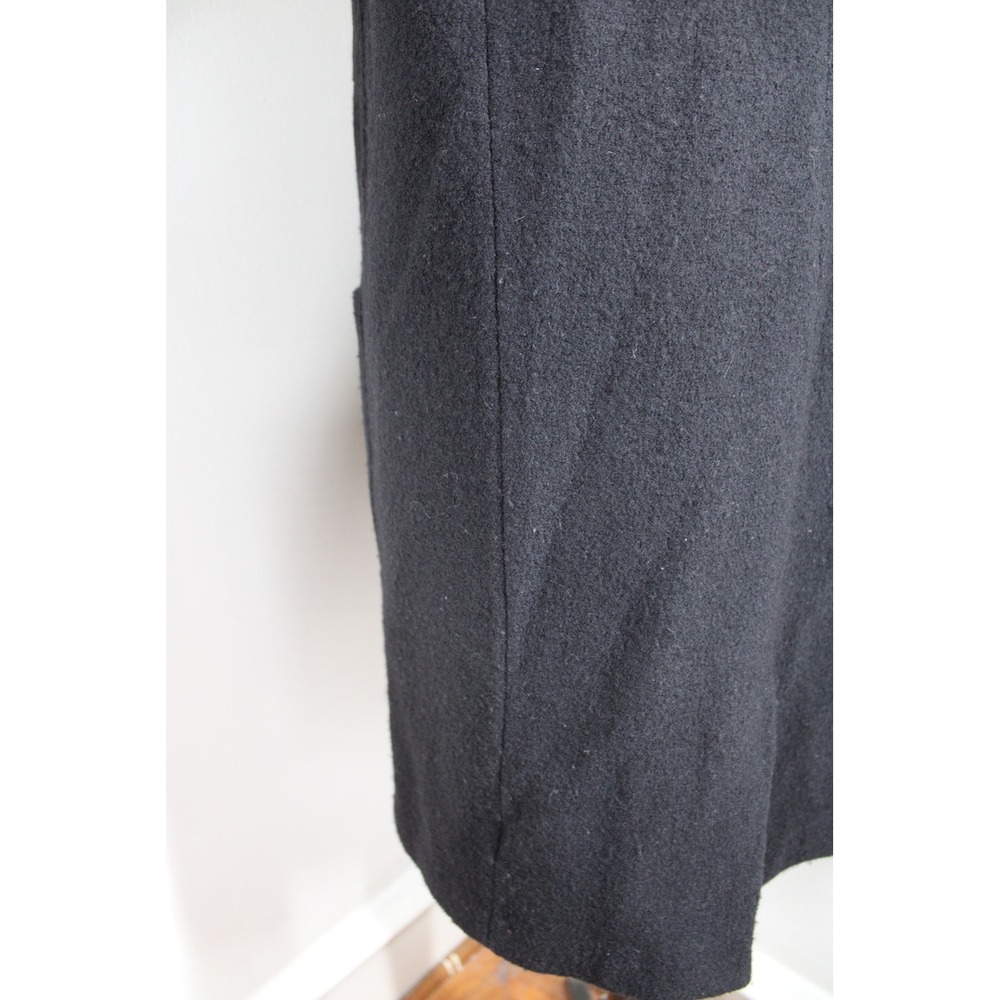 Moth Anthropologie S Black 100% Boiled Wool Hooded Coat Jacket - Picture 5 of 10